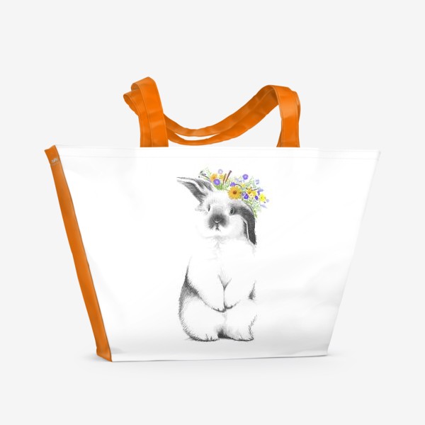 Пляжная сумка &laquo;Кролик с венком&raquo;