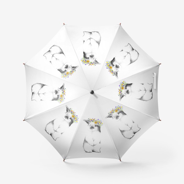 Зонт «Кролик с венком»