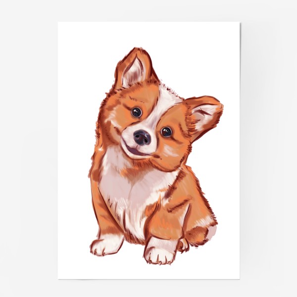 Постер «Собака. Милый рыжий корги»