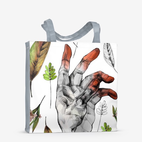 Сумка-шоппер «Осенние листья и рука здесь неспроста»
