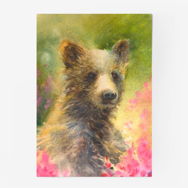 Постер «Медведь в цветах»