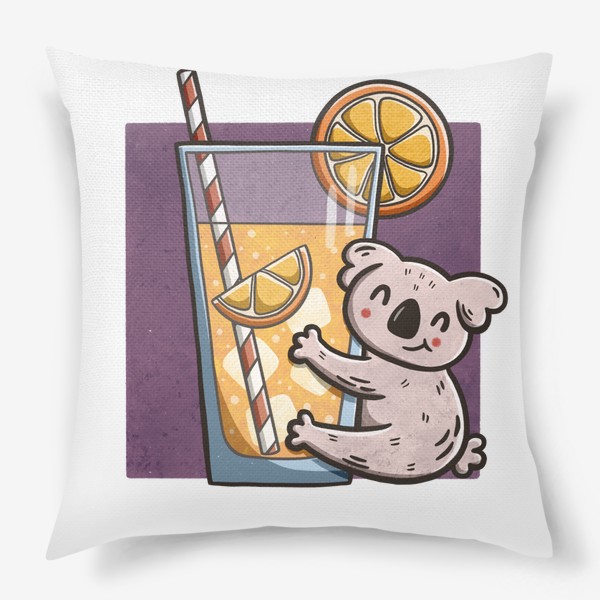 Подушка «Милая коала и лимонад с апельсином»