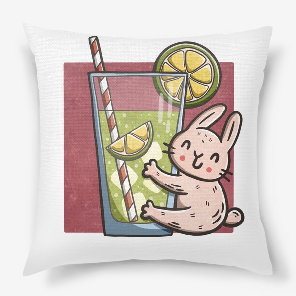 Подушка «Милый зайчик и лимонад с лаймом»