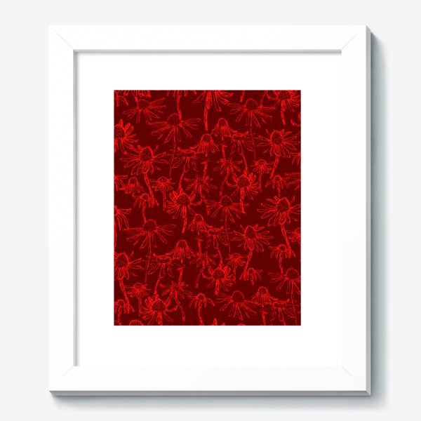 Картина «цветы ромашки на красном»