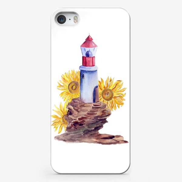 Чехол iPhone «Подсолнухи и маяк»