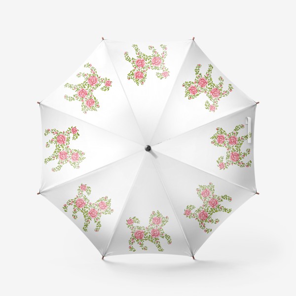 Зонт «Силуэт щенка с розами»