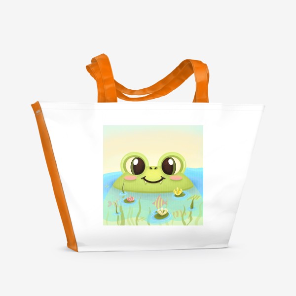Пляжная сумка &laquo;Лягушка - милые принты для детей&raquo;