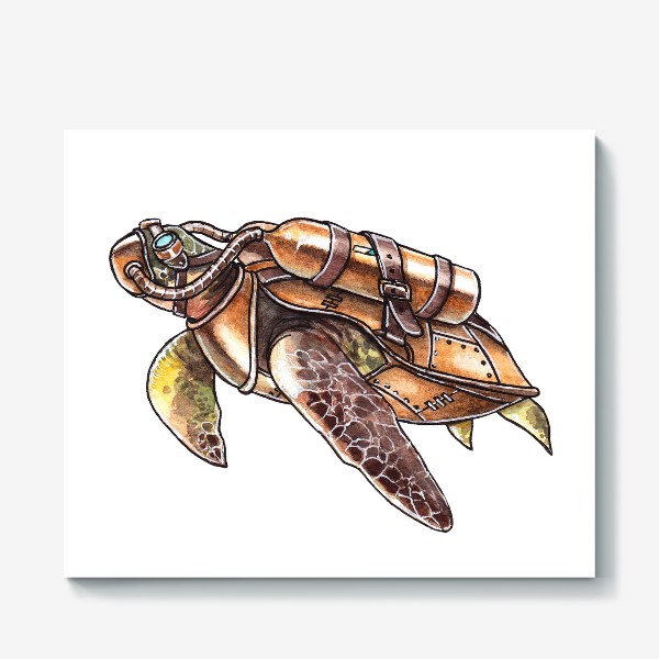 Холст «Стимпанк черепаха»