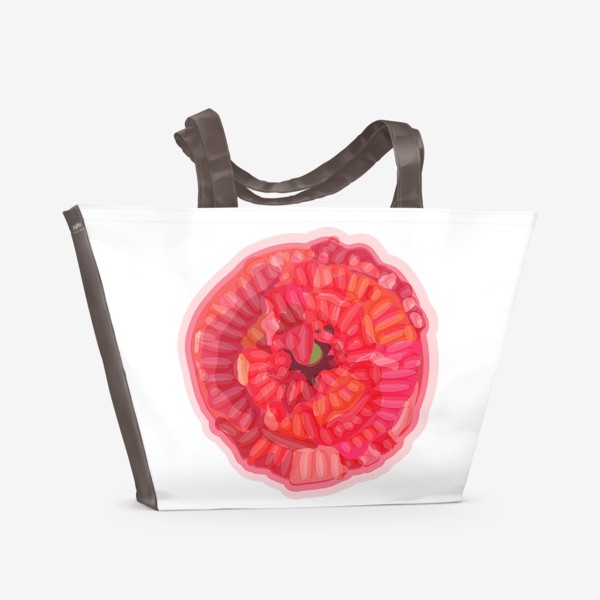Пляжная сумка «Красный мак, акварельный эффект»
