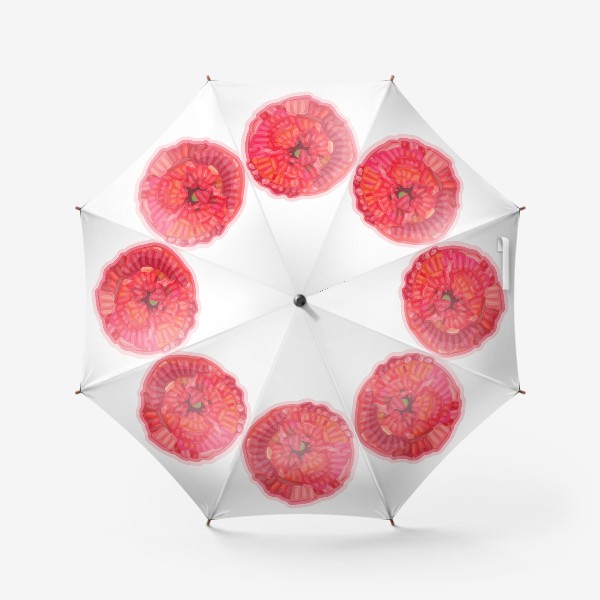 Зонт «Красный мак, акварельный эффект»