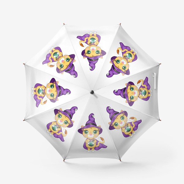 Зонт «Львица-волшебница в фиолетовом плаще, остроконечной шляпе держит зелье»