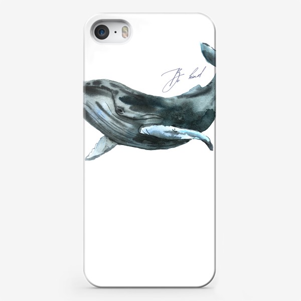 Чехол iPhone &laquo;Be kind - Быть добрее - Акварельный кит - Мотивация - Подарок девушке&raquo;