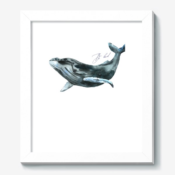 Картина «Be kind - Быть добрее - Акварельный кит - Мотивация - Подарок девушке»