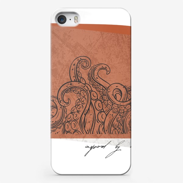 Чехол iPhone «Inspired by nature - Вдохновленный природой - Осьминог на кирпичном фоне - Мотивация»