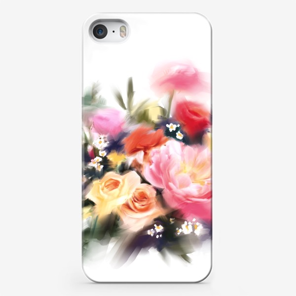 Чехол iPhone «Букет цветов. Розы и пионы»