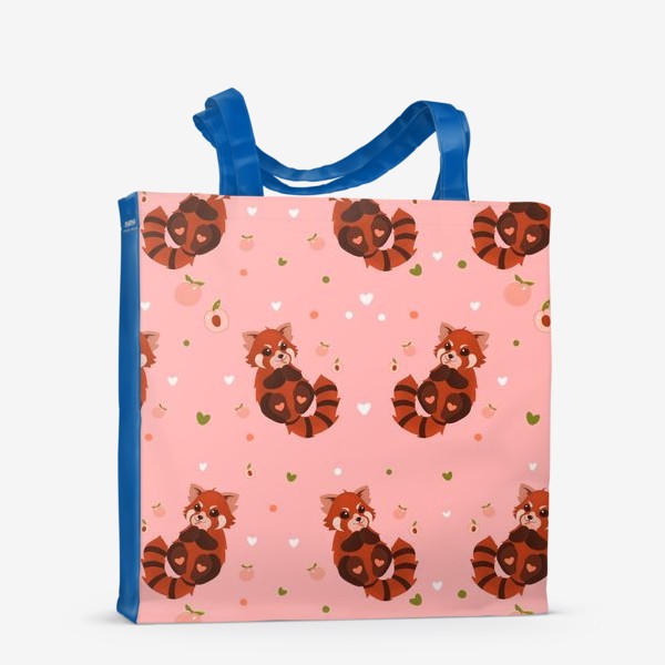 Сумка-шоппер «Красная панда с персиком »
