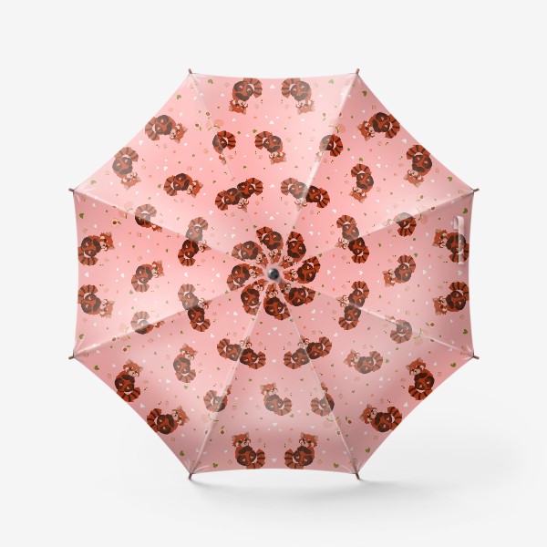 Зонт «Красная панда с персиком »