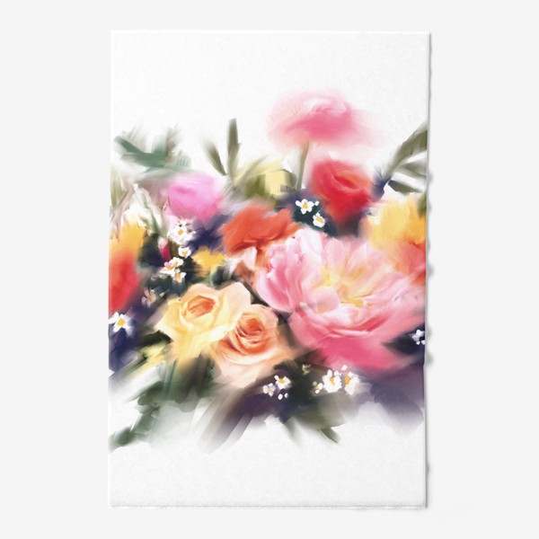 Полотенце «Букет цветов. Розы и пионы»