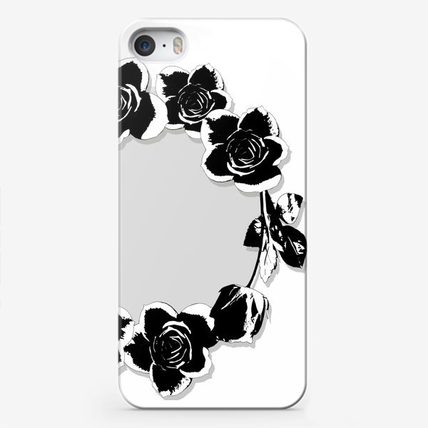 Чехол iPhone «Черно-белый венок»