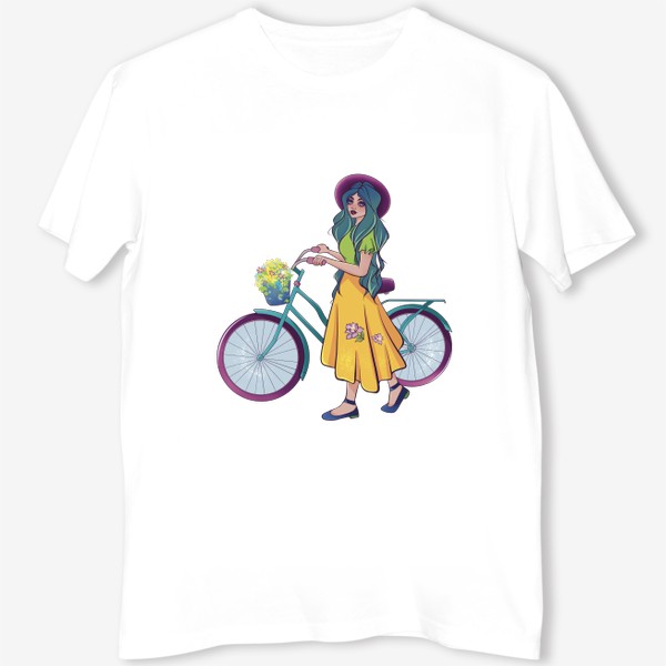 Футболка «Девушка с велосипедом »
