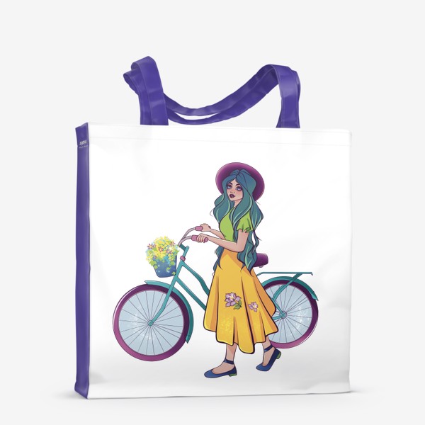 Сумка-шоппер &laquo;Девушка с велосипедом &raquo;