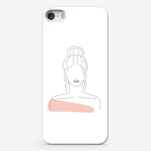 Чехол iPhone «Девушка, портрет, линейный стиль, абстракция, line art»