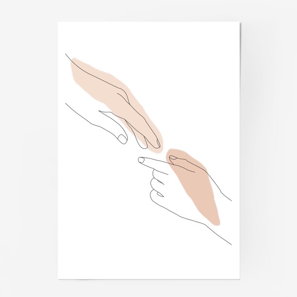 Постер &laquo;Руки, линейный стиль, абстракция, line art&raquo;