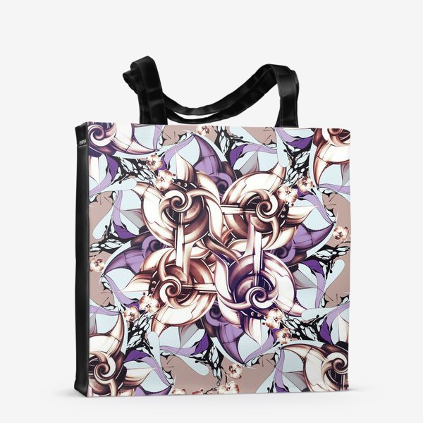 Сумка-шоппер «Узор с улитками и орхидеми»