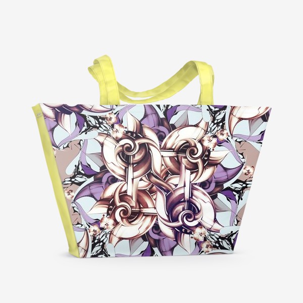 Пляжная сумка &laquo;Узор с улитками и орхидеми&raquo;
