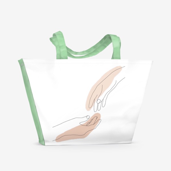 Пляжная сумка &laquo;Руки, линейный стиль, абстракция, line art&raquo;