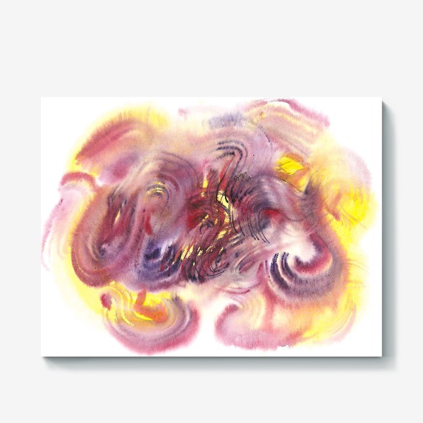 Холст &laquo;Fluffy watercolor bundle of wavy twisted multicolored lines - Пушистый акварельный пучок волнистых переплетенных линий&raquo;