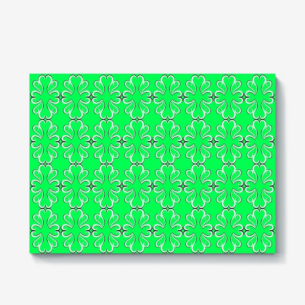 Холст «Простые классические зелёные обои с абстрактным узором»