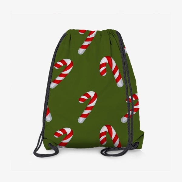 Рюкзак «Новогодний леденец на зеленом фоне»