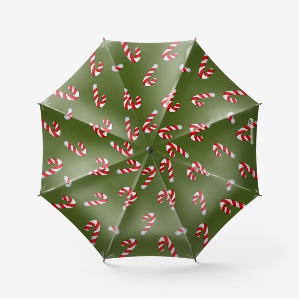 Зонт «Новогодний леденец на зеленом фоне»