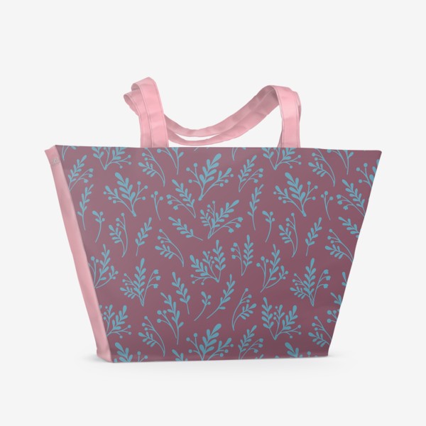 Пляжная сумка &laquo;Винтажный принт с силуэтами растений&raquo;