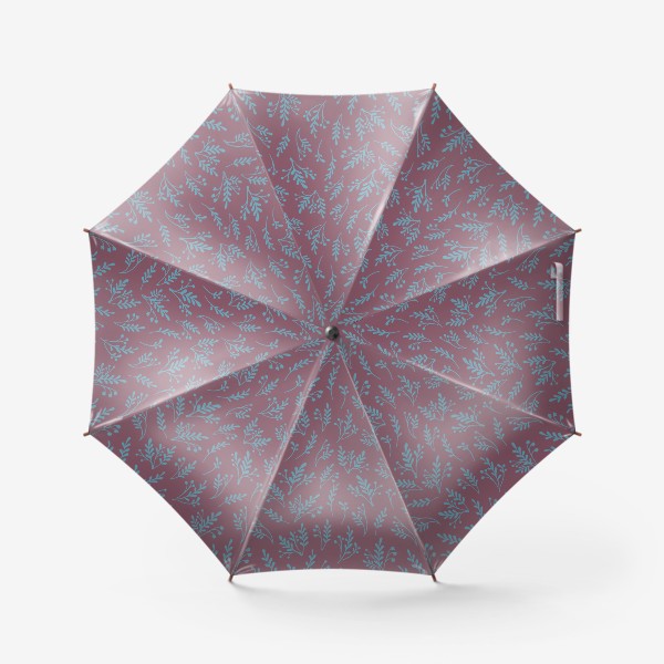 Зонт «Винтажный принт с силуэтами растений»