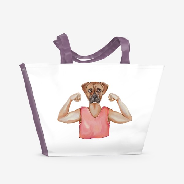 Пляжная сумка «Собака-боксёр»