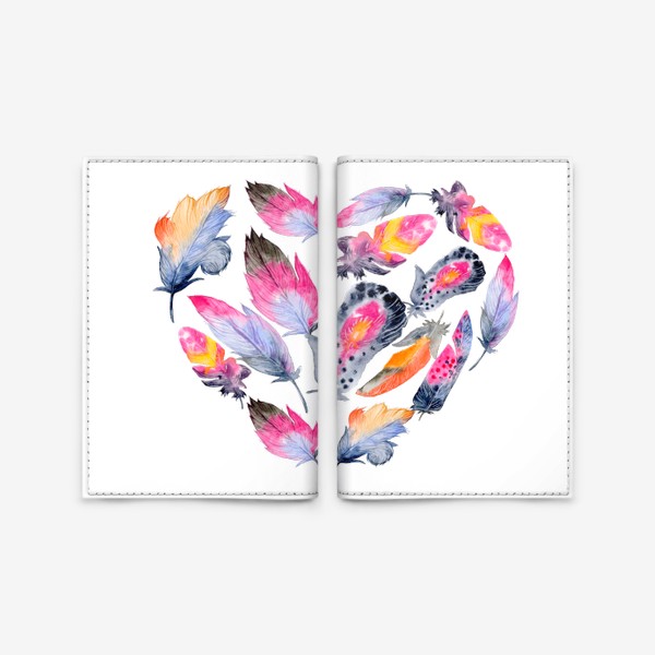 Обложка для паспорта «Сердце перышки»