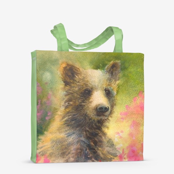 Сумка-шоппер «Медведь в цветах»