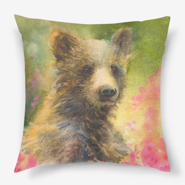 Подушка «Медведь в цветах»