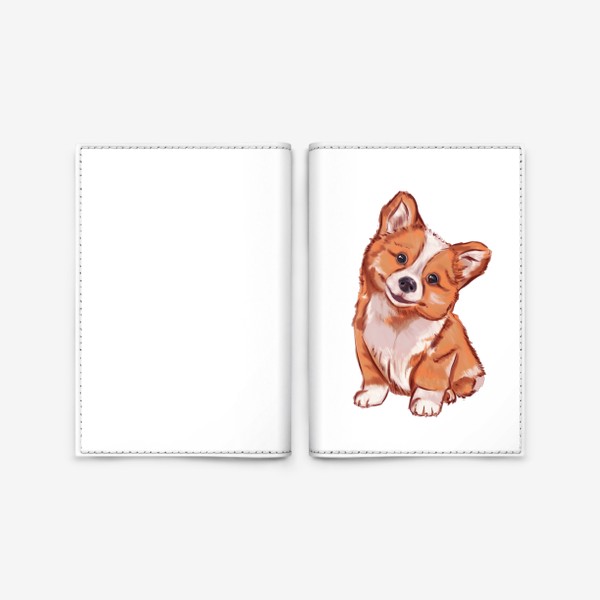 Обложка для паспорта «Собака. Милый рыжий корги»