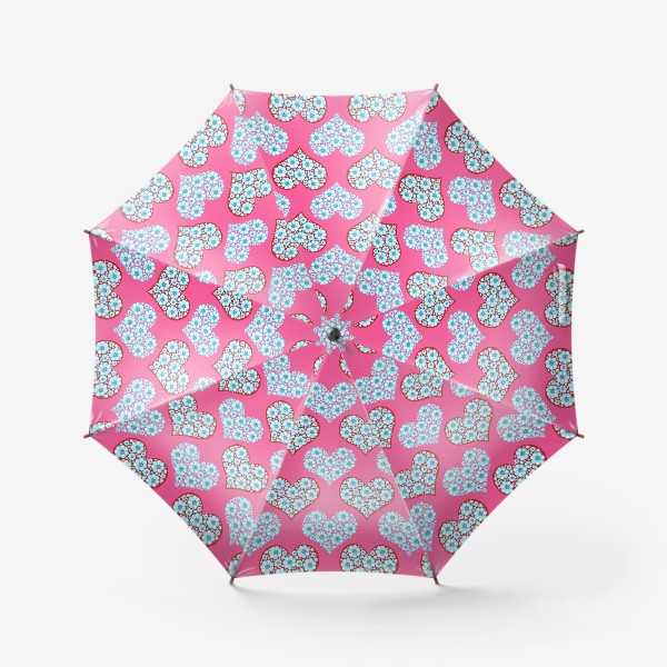 Зонт «Валентинки, цветочное сердце»