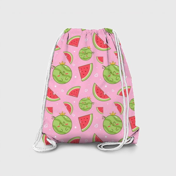Рюкзак «Арбуз на розовом фоне »
