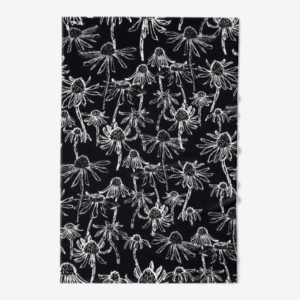Полотенце «чёрно - белые ромашки»