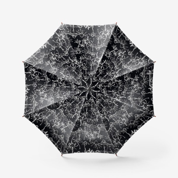 Зонт «чёрно - белые ромашки»