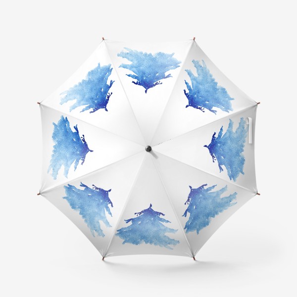 Зонт «Голубая ель акварель»