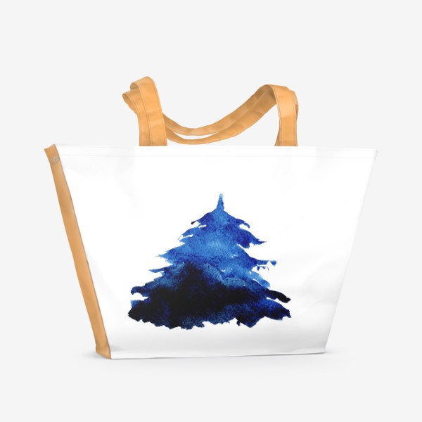 Пляжная сумка &laquo;Акварельная синяя ель&raquo;