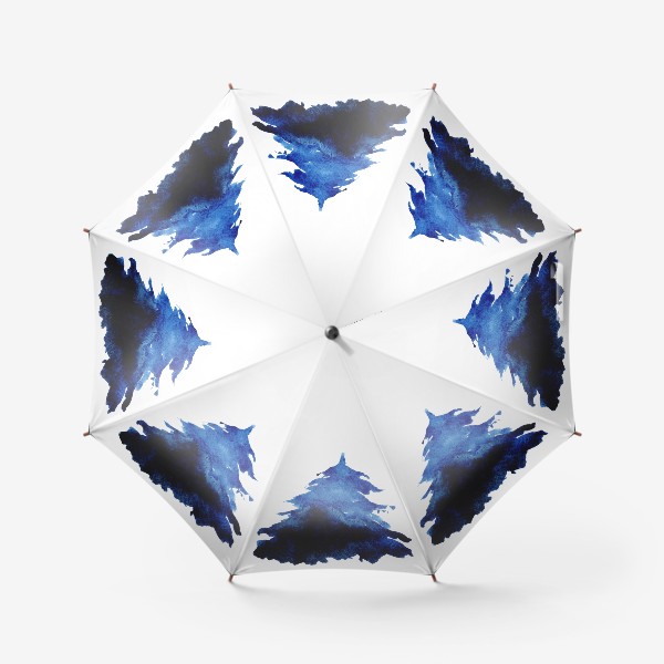 Зонт «Акварельная синяя ель»