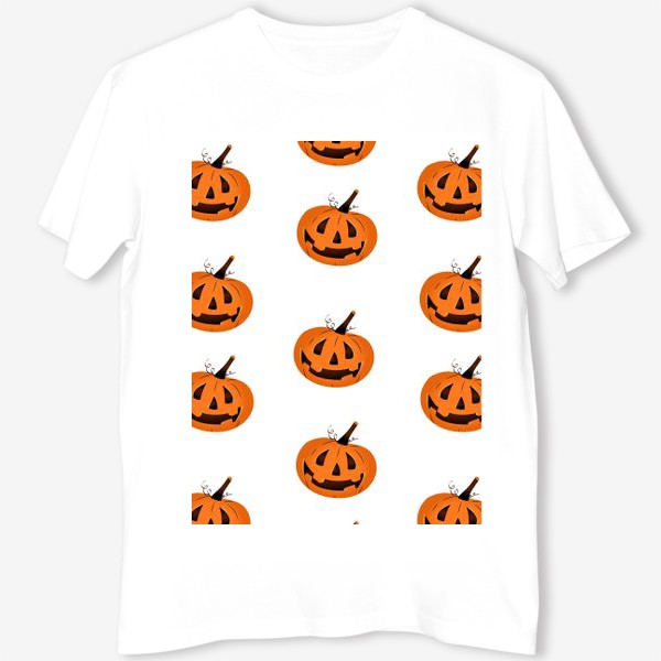Футболка «Паттерн на Хэллоуин с тыквами/Halloween pattern with pumpkins»