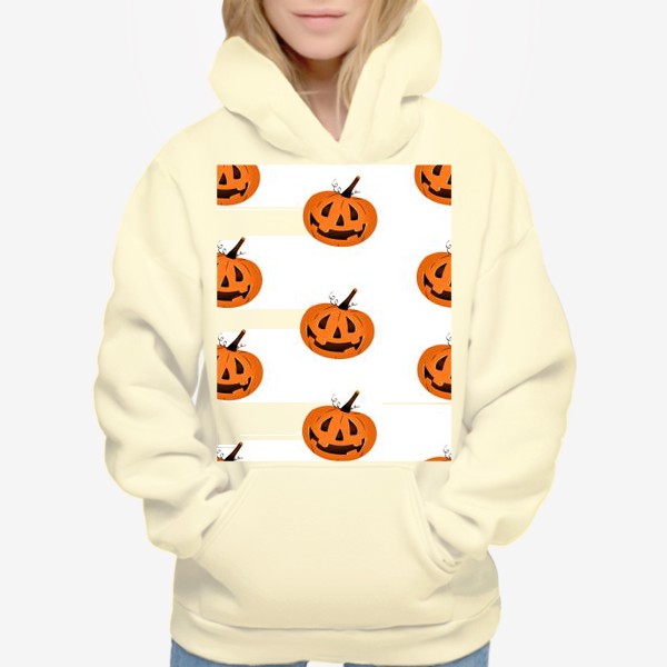 Худи «Паттерн на Хэллоуин с тыквами/Halloween pattern with pumpkins»
